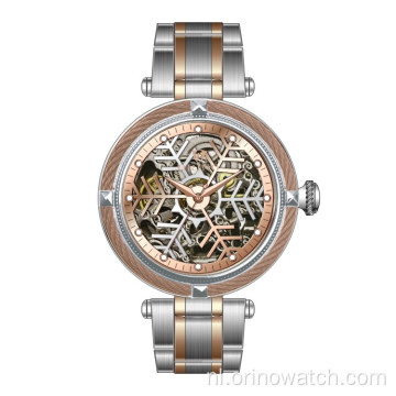 Skelet mechanisch horloge met sneeuwvlokschijf